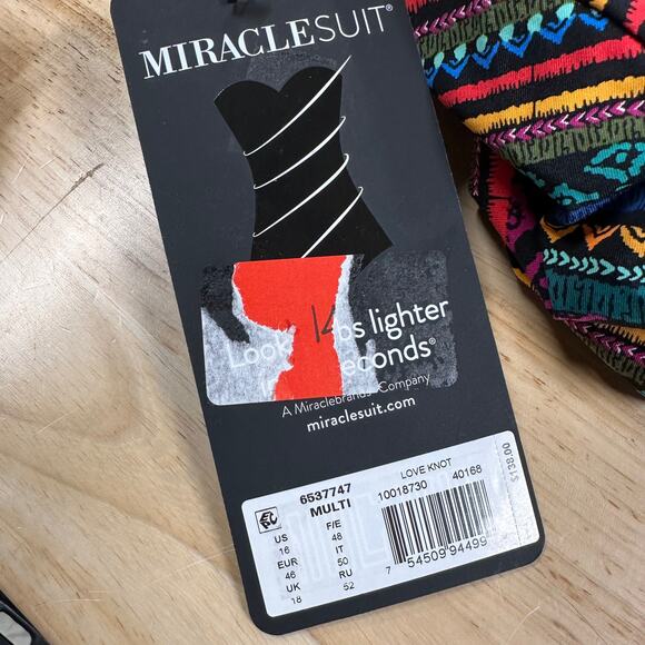 Miraclesuit NWT Love Knot Tankini Top in Raya De Sol Size 16 Underwire Bra Top - Picture 5 of 10